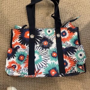 Thirty-One Zip-Top Organizing Utility Tote Paradise Pop Floral Bag 4451587X0000